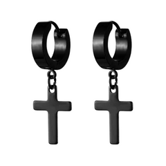 Black Cross Earrings