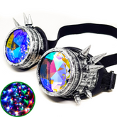 Brushed Chrome Steampunk Kaleidoscope Goggles