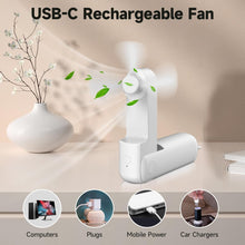 Load image into Gallery viewer, 2-in-1 Portable Handheld Mini Fan + Portable Charger