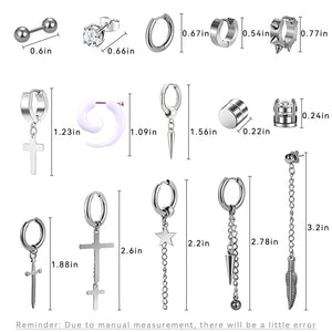25 Piece Silver Earring Set