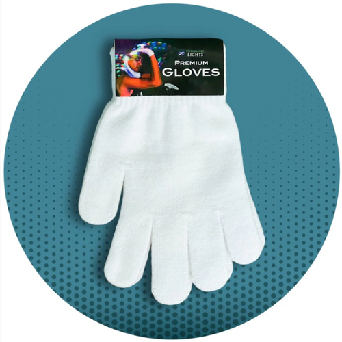 Futuristic Lights Premium Magic Stretch White Gloves (L)