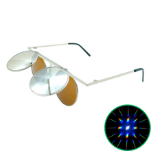 Load image into Gallery viewer, Gold Tinted Flip Up Diffraction Glasses