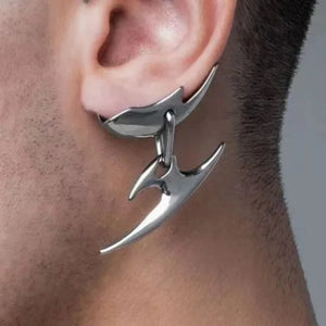 Silver Razor Earring