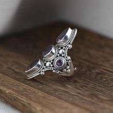 Load image into Gallery viewer, Adjustable Vintage Amethyst Ring
