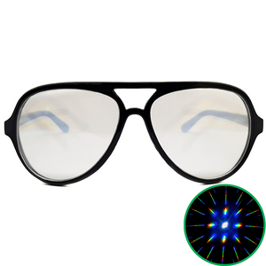 Black Aviator Diffraction Glasses