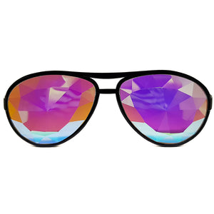 Black Aviator Kaleidoscope Glasses