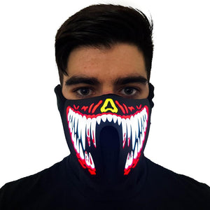 Red Venom LED Sound Reactive Mask