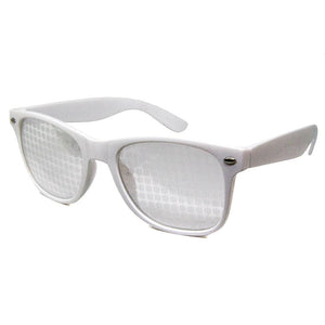 White Wayfarer Spiral Diffraction Glasses