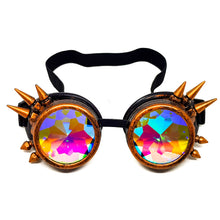 Load image into Gallery viewer, Brushed Copper Steampunk Kaleidoscope Goggles V2