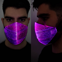 Load image into Gallery viewer, Black Optic Fibre LED Mask