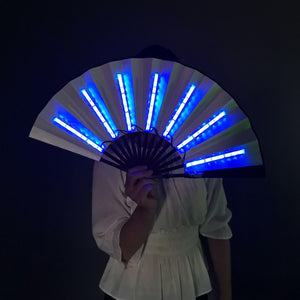 Large Blue LED Hand Fan