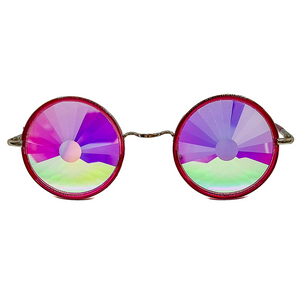 Red Wormhole Kaleidoscope Glasses