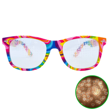 Load image into Gallery viewer, Kandi Swirl Wayfarer Heart Diffraction Glasses